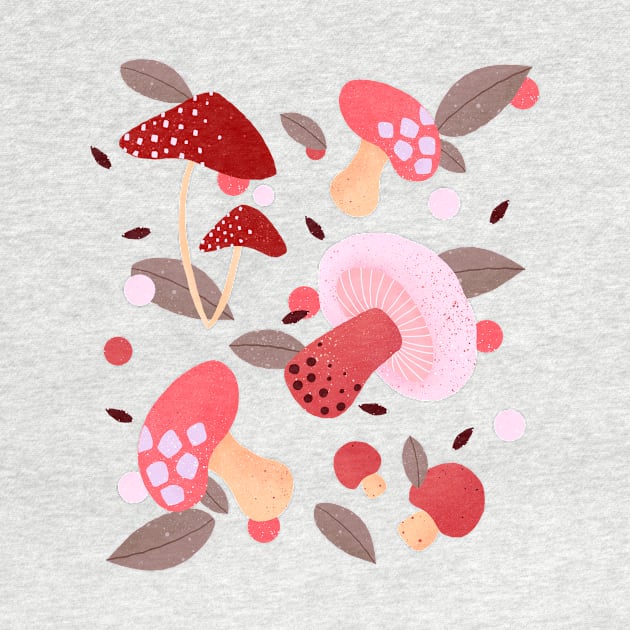 Pink and red mushrooms by Home Cyn Home 